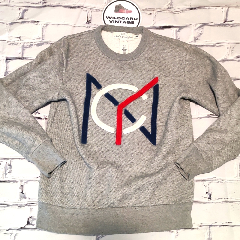 RETRO LOGG NYC CREW NECK GREY SWEATER XS  